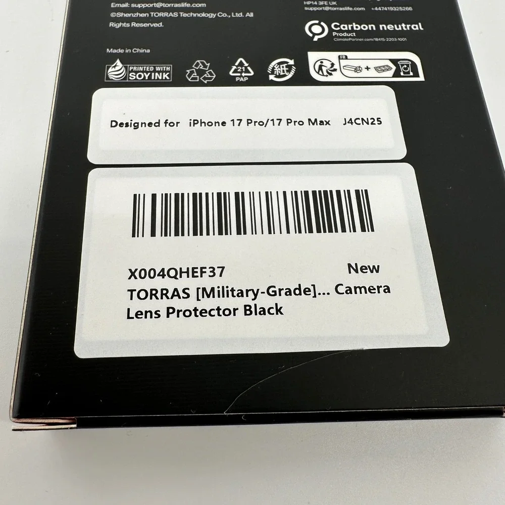 New TORRAS Camera Lens Protector Tempered Glass Scratch Resistant Shield NIB